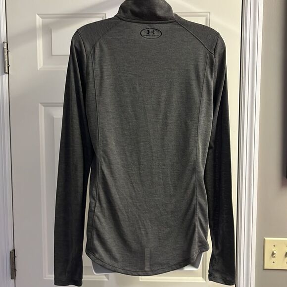 Under Armour Women’s Heather Gray Zip Pullover Long Sleeve Mock Neck Shirt- Med - Picture 6 of 12